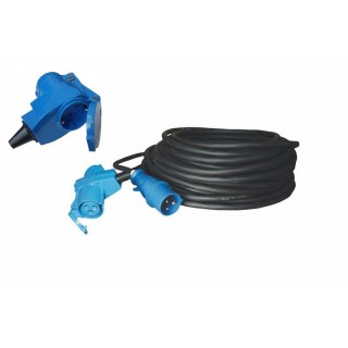 1 - Verlengkabel 230V AL-KO 25 m CEE-stekker CEE- en Schuko-stopcontact Camper Camping